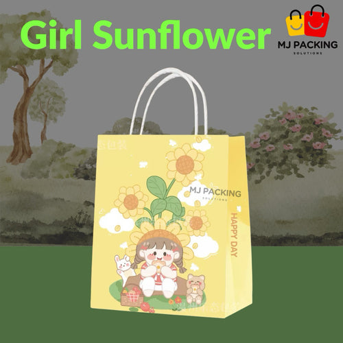 ถุงกระดาษ - Girl Sunflower