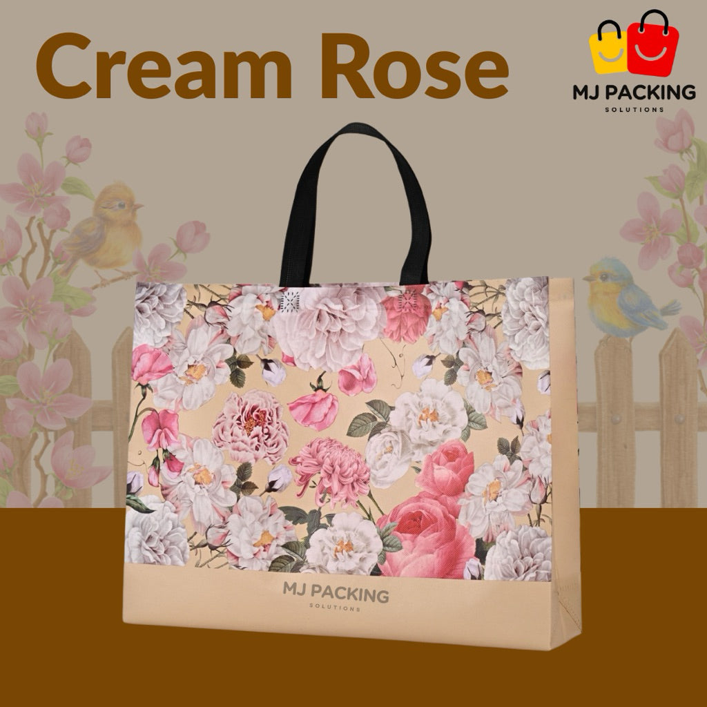 ถุงสปันบอนด์พิมพ์ลาย - Cream Rose