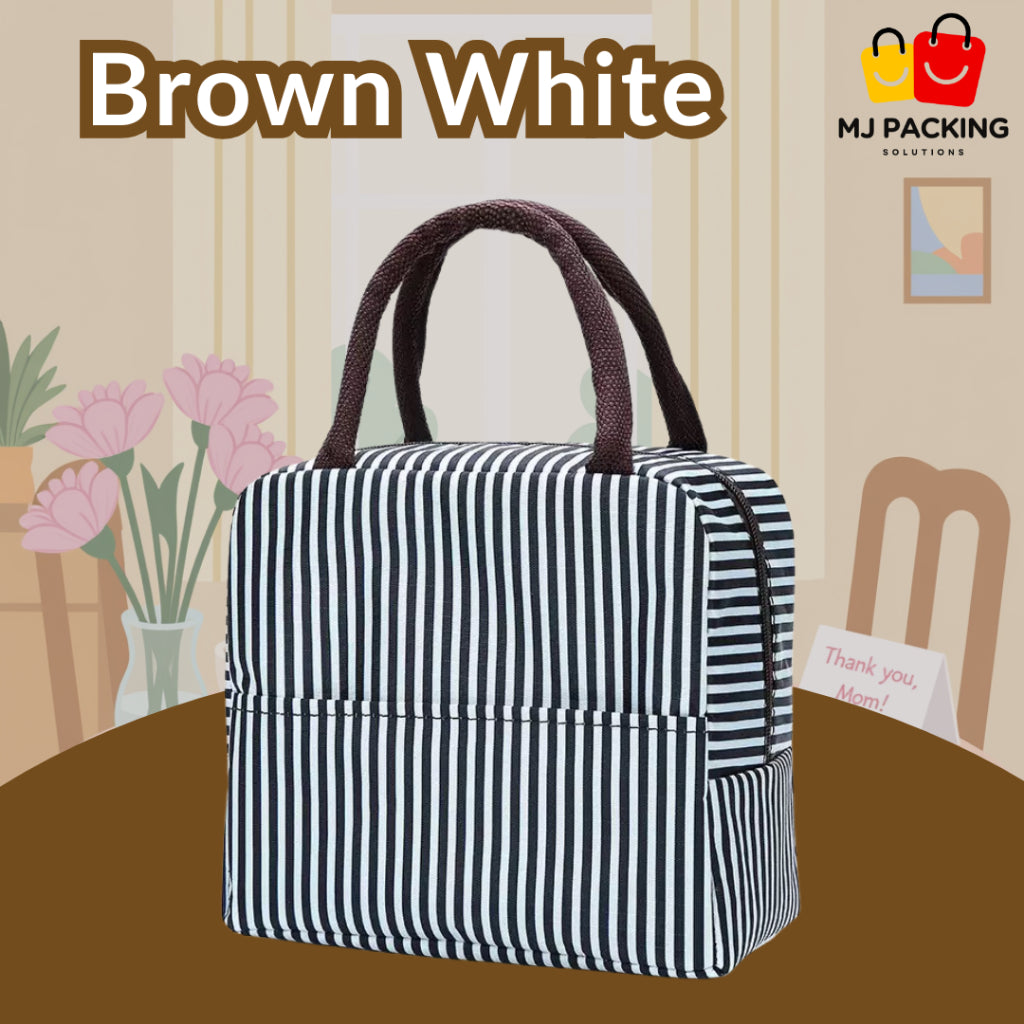 ถุงใส่กล่องข้าว - Brown White
